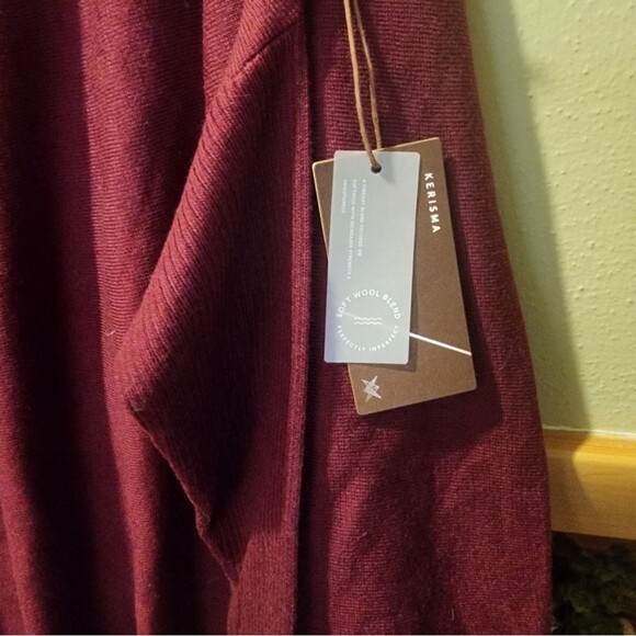 Kerisma Dolman Poncho Burgundy Wool Blend One Size (Fits Like S/M) Travel - Picture 5 of 7